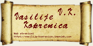 Vasilije Koprenica vizit kartica